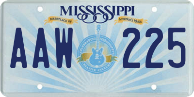 MS license plate AAW225