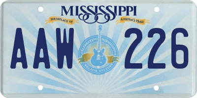 MS license plate AAW226