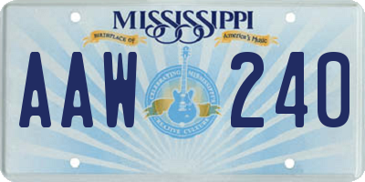 MS license plate AAW240