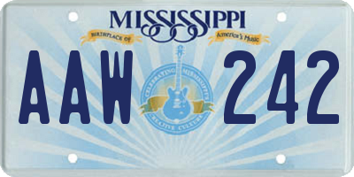 MS license plate AAW242