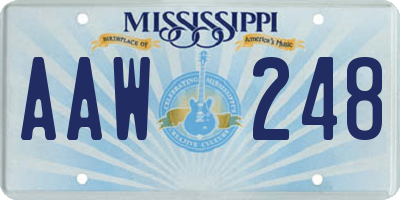 MS license plate AAW248