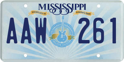 MS license plate AAW261