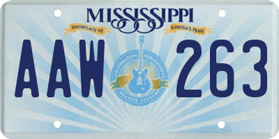 MS license plate AAW263