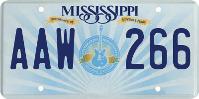 MS license plate AAW266