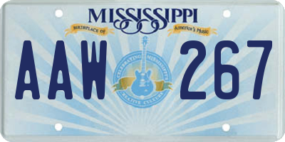 MS license plate AAW267