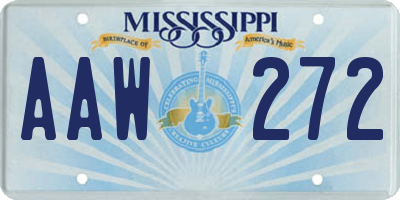 MS license plate AAW272