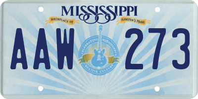 MS license plate AAW273