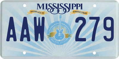 MS license plate AAW279