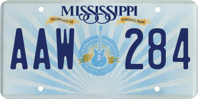 MS license plate AAW284