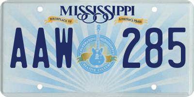 MS license plate AAW285