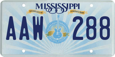 MS license plate AAW288