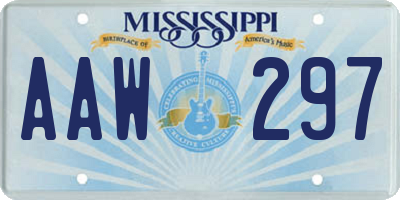 MS license plate AAW297