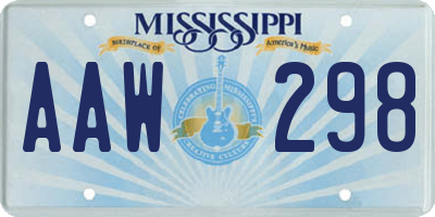 MS license plate AAW298