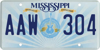 MS license plate AAW304