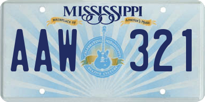 MS license plate AAW321