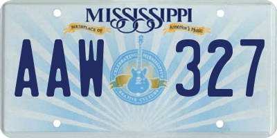 MS license plate AAW327