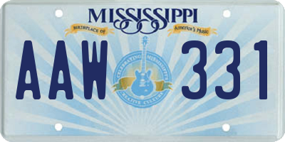 MS license plate AAW331