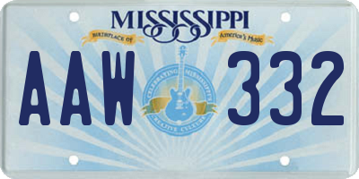 MS license plate AAW332