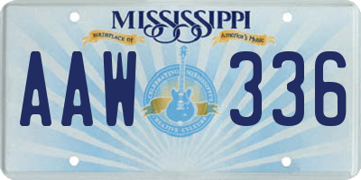 MS license plate AAW336