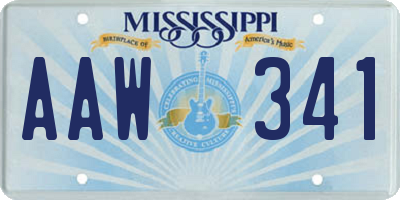 MS license plate AAW341