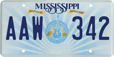 MS license plate AAW342