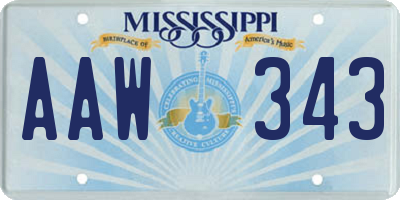 MS license plate AAW343