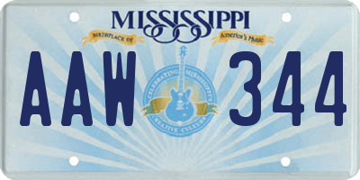 MS license plate AAW344