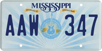 MS license plate AAW347