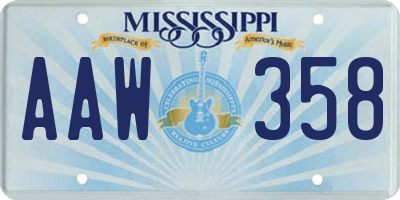 MS license plate AAW358