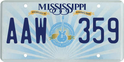 MS license plate AAW359