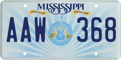 MS license plate AAW368