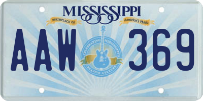 MS license plate AAW369