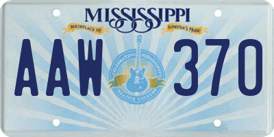 MS license plate AAW370