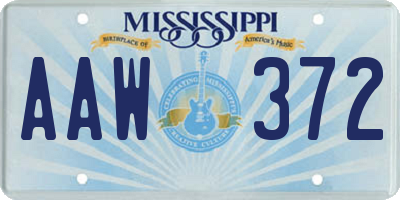 MS license plate AAW372