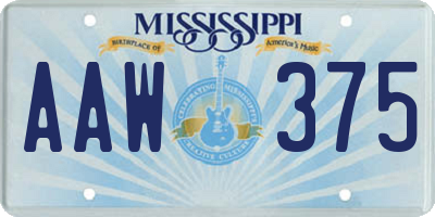 MS license plate AAW375