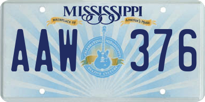 MS license plate AAW376