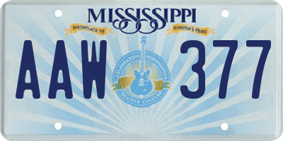 MS license plate AAW377