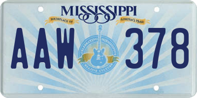 MS license plate AAW378