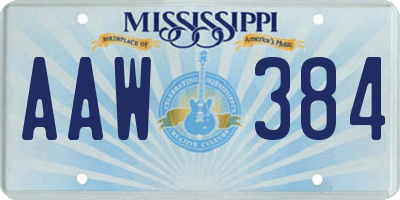 MS license plate AAW384