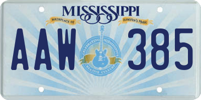 MS license plate AAW385