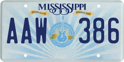 MS license plate AAW386