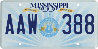 MS license plate AAW388