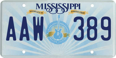 MS license plate AAW389