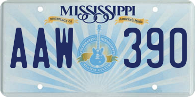 MS license plate AAW390