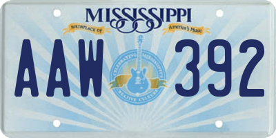 MS license plate AAW392