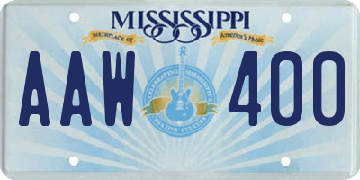 MS license plate AAW400