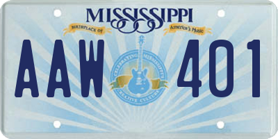 MS license plate AAW401