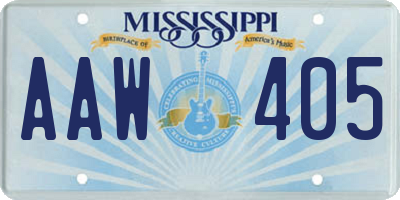 MS license plate AAW405