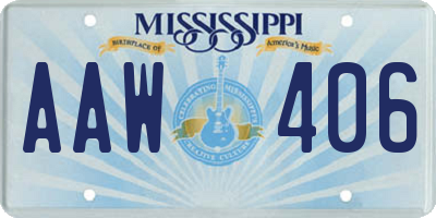 MS license plate AAW406