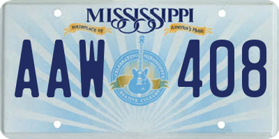 MS license plate AAW408